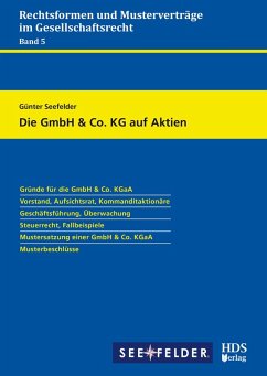Die GmbH & Co. KG auf Aktien (eBook, PDF) - Seefelder, Günter