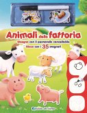 Animali della fattoria. Disegna con il pennarello cancellabile. Gioca con i 35 magneti