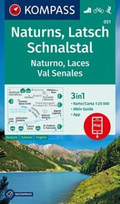 KOMPASS Wanderkarte 051 Naturns, Latsch, Schnalstal, Naturno, Laces, Val Senales 1:25.000