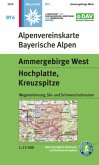 Alpenvereinskarte Ammergebirge West, Hochplatte, Kreuzspitz Alpenvereinskarte Ammergebirge West, Hochplatte, Kreuzspitz