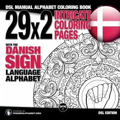 29x2 Intricate Coloring Pages with the Danish Sign Language Alphabet
