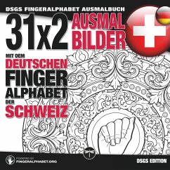 31x2 Ausmalbilder mit dem deutschen Fingeralphabet der Schweiz - Lassal