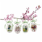 4er-Set Keramik-Ostereier "Frühlingsgrüße"