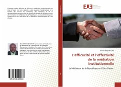 Cover L'efficacité et l'effectivité de la médiation institutionnelle