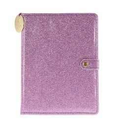 Snap Journal: Purple Glitter - Hardcover-Notizbuch/Tagebuch/Memo mit stabiler Ringbindung und Druckknopf - Graphique de France