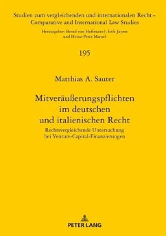 Mitveraeuerungspflichten im deutschen und italienischen Recht (eBook, ePUB) - Matthias A. Sauter, Sauter