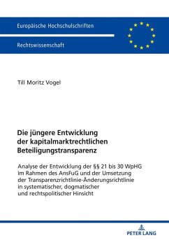 Die juengere Entwicklung der kapitalmarktrechtlichen Beteiligungstransparenz (eBook, ePUB) - Till Vogel, Vogel