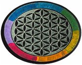 Blume des Lebens rainbow Speckstein rund 10 cm, Räucherstäbchenhalter