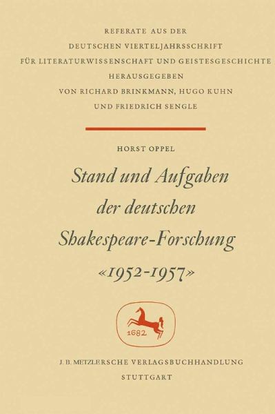 Stand und Aufgaben der Deutschen Shakespeare-Forschung 1952-1957 (eBook, PDF)