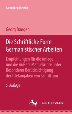 Cover Die schriftliche Form germanistischer Arbeiten (eBook, PDF)