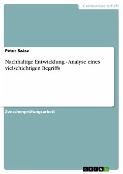 Cover Nachhaltige Entwicklung - Analyse eines vielschichtigen Begriffs (eBook, ePUB)