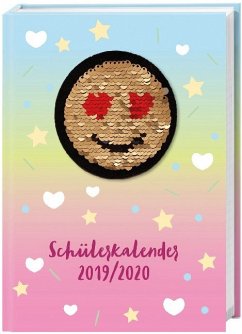 Cover Pailletten Smiley Schülerkalender A5 2019/2020
