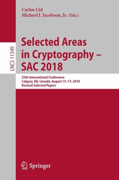 Cover Selected Areas in Cryptography - SAC 2018 (eBook, PDF)