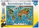 Ravensburger 13257 - Animals of the world, Tiere rund um die Welt, Puzzle, Kinderpuzzle, 300 Teile XXL