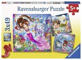 Ravensburger 08063 - Bezaubernde Meerjungfrauen, Puzzle, Kinderpuzzle, 3x49 Teile
