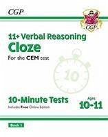 11+ CEM 10-Minute Tests: Verbal Reasoning Cloze - Ages 10-11 Book 1 (with Online Edition) - CGP Books