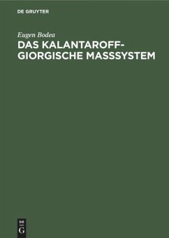 Cover Das Kalantaroff-Giorgische Maßsystem