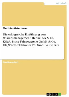 Die erfolgreiche Einführung von Wissensmanagement. Henkel AG & Co. KGaA, Brose Fahrzeugteile GmbH & Co. KG, Würth Elektronik ICS GmbH & Co. KG (eBook, PDF)
