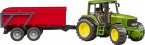 Bruder 02057 John Deere 6920 mit Wannenkippanhänger (rot)