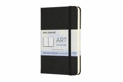 Moleskine Aquarell-Notizbuch Pocket/A6, 200g-Aquarellpapier, Schwarz