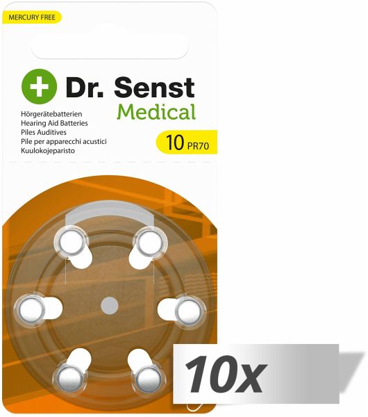 10x6 Dr. Senst Medical Hörgeräte Batterien Typ 10 70510 - Portofrei bei  bücher.de kaufen