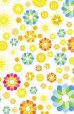 Schreibwandel Notizbuch &quote;pinke, blaue und gelbe Kaleidoskopblumen&quote;