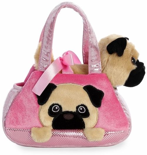 Aurora 32841 - Fancy Pals Peek-A-Boo Mops in Tragetasche, Plüsch, ca. 20 cm, 2-teilig