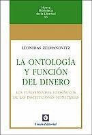 Cover La Ontología y función del dinero