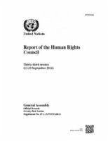 Report of the Human Rights Council: Thirty-Third Session (13-30 September 2016)