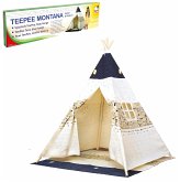 Bino 82820 - Spielzelt Teepee, Tipi, Indianer Zelt, Kinderzelt, blau-beige, Natural