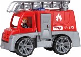 Simm 04457 - Truxx Feuerwehr Einsatzfahrzeug mit Spielfigur als Feuerwehrmann, Feuerwehrauto mit Rettungsleiter, Feuerwehrtransporter