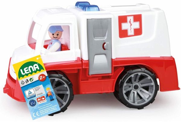 LENA® 04456 - Truxx Krankenwagen mit Zubehör und Spielfigur