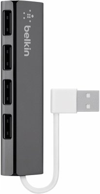 Cover Belkin ultraflacher 4-Port Slim Travel-Hub passiv schw. F4U042BT