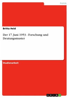 Der 17. Juni 1953 - Forschung und Deutungsmuster (eBook, ePUB) Der 17. Juni 1953 - Forschung und Deutungsmuster (eBook, ePUB)