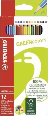 Umweltfreundlicher Buntstift - STABILO GREENcolors - 12er Pack - mit 12 verschiedenen Farben