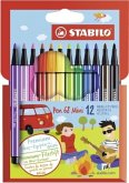 Premium-Filzstift - STABILO Pen 68 Mini - 12er Pack - mit 12 verschiedenen Farben Premium-Filzstift - STABILO Pen 68 Mini - 12er Pack - mit 12 verschiedenen Farben