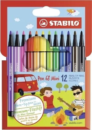 Premium-Filzstift - STABILO Pen 68 Mini - 12er Pack - mit 12 verschiedenen Farben
