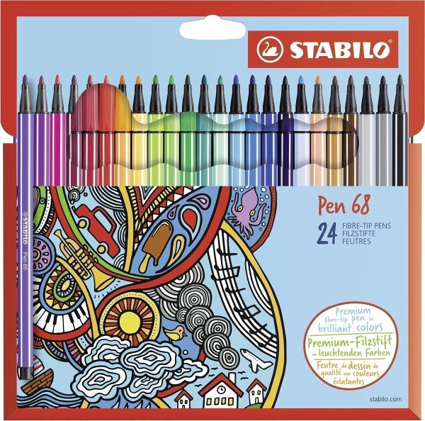 Fantasie Aap pion Premium-Filzstift - STABILO Pen 68 - 24er Pack - mit 24 verschiedenen  Farben - Schreibwaren bei bücher.de immer portofrei