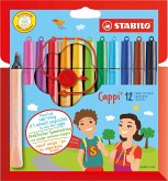 Filzstift mit Kappenring - STABILO Cappi - 12er Pack - mit 12 verschiedenen Farben