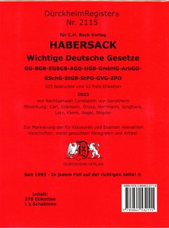 DürckheimRegister® HABERSACK (2023) Gesetze und §§ - Dürckheim, Constantin