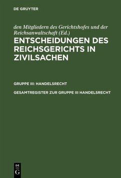 Cover Gesamtregister zur Gruppe III Handelsrecht (eBook, PDF)