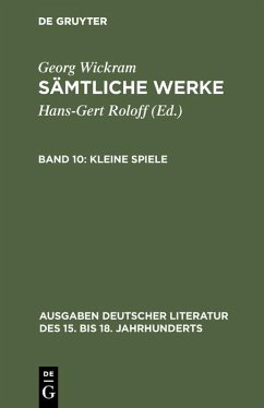 Kleine Spiele (eBook, PDF) - Wickram, Georg