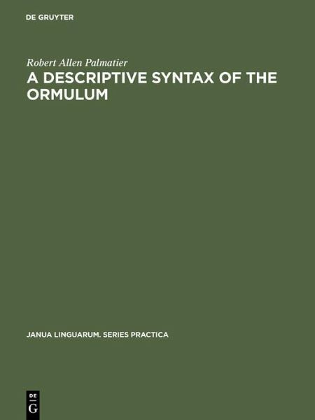 A descriptive syntax of the Ormulum (eBook, PDF)
