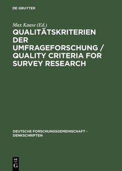 Cover Qualitätskriterien der Umfrageforschung / Quality Criteria for Survey Research (eBook, PDF)