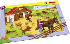 HABA 304654 - Rahmenpuzzle, Pferdehof, Kinderpuzzle