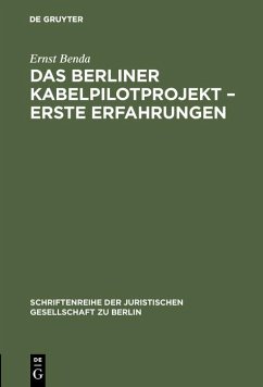 Cover Das Berliner Kabelpilotprojekt - erste Erfahrungen (eBook, PDF)