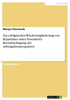 Zur erfolgreichen Wiedereingliederung von Repatriates unter besonderer Berücksichtigung der Arbeitgeberperspektive (eBook, ePUB)