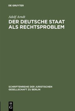 Cover Der deutsche Staat als Rechtsproblem (eBook, PDF)