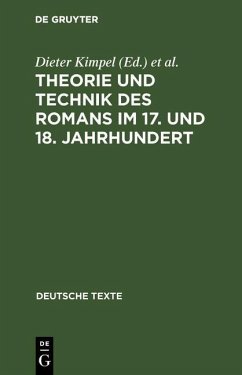 Cover Theorie und Technik des Romans im 17. und 18. Jahrhundert (eBook, PDF)