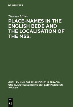 Cover Place-names in the English Bede and the localisation of the mss. (eBook, PDF)